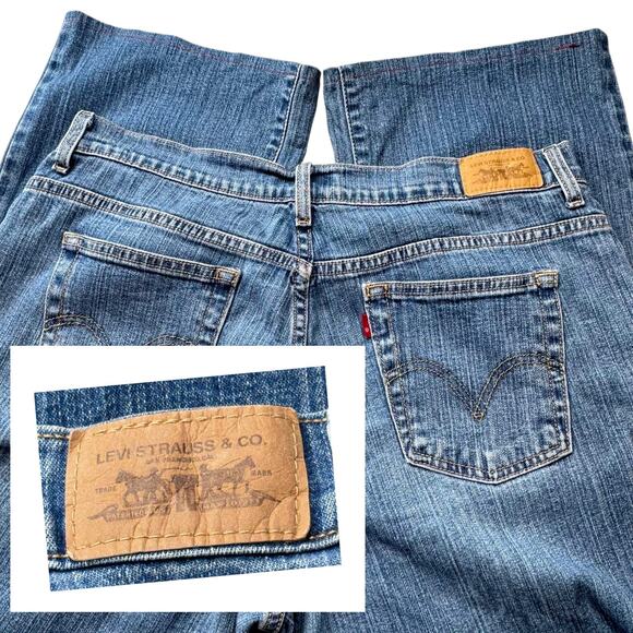 VTG Y2K Levis 550 Jeans Relaxed Ankle Boot High Waist Women 14 M (34X28) Stretch - Picture 4 of 16